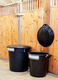 VPLAST FEED BARREL 40L + LID + LOCK, BLACK - MADE IN SWEDEN